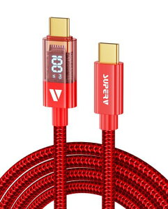 SUPERVRt4}[dUSBCtoCP[u[100WPDΉ2m]LEDfBXvCiPhoneAndroideΉ(200cmbh)