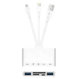 5in3iPhoneSDJ[h[_[yMFiFؐizLightning/TypeC/USBJJ[h[_[USB/SD/TFϊA_v^}[dݒsvOTG@\USB3.0o]