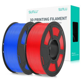 PLA PLUS 3D フィラメント 1.75MM、 SUNLU 3Dプリンター & 3Dペン用 PLA+ フィラメント、 高尺寸精度、高密度、許容誤差精度 +/- 0.02MM、1KG*2 青+赤