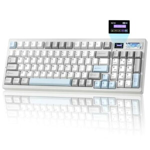 YUNZIIIF9996%レイアウトワイヤレスゲーミングキーボードメカニカルbluetooth/2.4G/有線LCDスクリーンQMK/VIAプログラマブルガスケット搭載ホットスワップRGBMac/Win対応技適認証取得