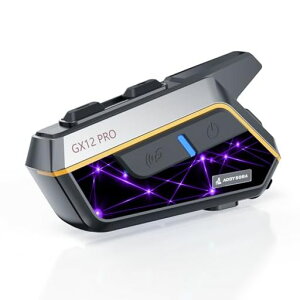 AOOYSORAバイクインカムGX12PRO12人同時通話音楽ながら通話バイク用インカムBluetooth5.3ダブルチップ2000M通話距離通信自動復帰DSP&CVCノイズキャンセル超薄スピーカ音楽共有HI-FI音質