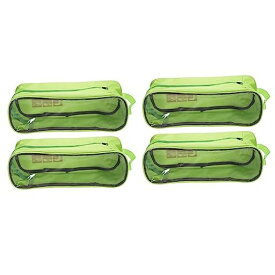 PATIKIL ゴルフシューズバッグ 4個 携帯用 スポーツシューズオーガナイザーバッグ 通気性ジッパー付き 靴袋 スポーツ ジム 旅行用 緑
