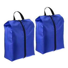 PATIKIL 旅行用シューズバッグ 2個入りポータブルナイロンシューズバッグ ジッパー付き 防水靴収納オーガナイザー 旅行アウトドア用 ブルー
