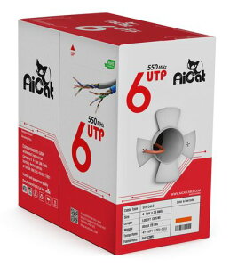 AiCat(�G�[�A�C�L���b�g)Cat6(�J�e�S��6)�C�[�T�l�b�g�P�[�u��300m(�I�����W)-23AWG�ACMR�A�m�C�Y�ጸ�N���X�Z�p���[�^�t���≏������Cat6�P�[�u��-550MHZ/10�M�K�r�b�g���xUTPLAN�P�[�u��