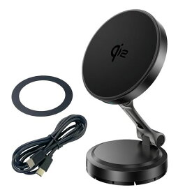 セイワ(SEIWA) スマホホルダー 【曲面対応貼り付けベース】【Qi2 認証品】 【MagSafe対応】マグネット充電スマホホルダー D669 無線ワイヤレス充電 車載 マグネットリング付属 MagSafe非対応機…
