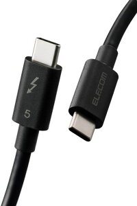 �G���R�� USB-C Thunderbolt 5 �P�[�u�� 1m 240W �����f�[�^�]�� USB PD�Ή� 8K/60Hz �ő�120Gbps �X�����P�[�u���̗p [Thuderbolt 4 / Thunderbolt 3, USB4 �݊�]