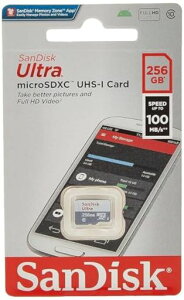SANDISK - �J�[�h 256GB �E���g�����C�g �z���C�g/�O���[ �}�C�N��SDXC 100MB/S �N���X10 UHS-I ?SDSQUNR-256G-GN3MN �C�O�p�b�P�[�W�i