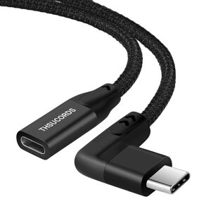 Thsucords 90�x���pUSB C �����P�[�u�� 0.1M Type C 3.2 Gen2 �I�X-���X 20Gbps 4K �r�f�I�����R�[�h MacBook iPad Pro Nintendo Switch �X�`�[���f�b�L�Ή�