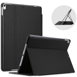 ProCaseiPadAir310.5�h/iPadPro10.5�h�ی�P�[�X(20192017)�c�Ɖ��ɃX�^���h�t�H���I�ϏՌ��X�}�[�g�J�o�[(�u���b�N)