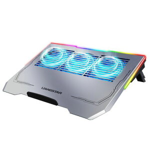 LiANGSTARノートパソコン冷却スタンド冷却パッドpcスタンドアルミ製冷却ファン付き簡約設計(Silver)