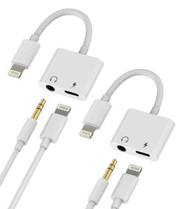Lightning to 3.5mm�C���z���A�_�v�^�[ for �Ή�iPhone(2�Z�b�g)�I�[�f�B�I&�[�d�X�v���b�^�[ �h���O���W���b�N AUX �C���z���ʘb�[�d2in1�P�[�u�� 13/12/11 Pro Max/Mini/XS/SE/7/X/8
