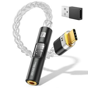 MoKo USB C to 3.5mm �C���z���W���b�N �ϊ��A�_�v�^�[ DAC�A�_�v�^�[ �C���z���P�[�u�� CX31993�f�R�[�_�[&MAX97220�I�y�A���v�f���A���`�b�v���� 32Bit/384kHz�n�C���]�Ή� �P���������b�L�⓱�̃P�[�c