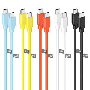 SCGK USB C �P�[�u�� �^�C�v C type-c�y1m�E5�{�Z�b�g�E�V���R���f�ށz60W �}���[�d �����f�[�^�]�� USB PD�Ή� �f���h�~ typec iphone17/16/15�V���[�Y