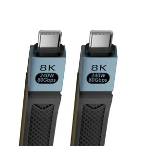 xiwai �V���[�gUSB 5.0�t���b�g�X����FPC 13cm/5.12�C���` 240W 80Gbps USB 5 Type-C�P�[�u�� 16K@30hz 8K@60Hz 5K@60Hz�r�f�I�o�͕t�� USB4.0 Thunderbolt3/4/5�ɑΉ�