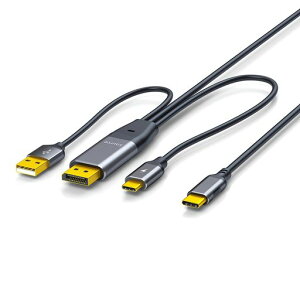 DisplayPort to USB C �ϊ��P�[�u�� 4K@60Hz 2M XinYaa USB-C���d DisplayPort to Type-C ���o�C�����j�^�[ XREA-L Beam USB-A �^�b�`�@�\�T�|�[�g Nrea-l Xrea-l