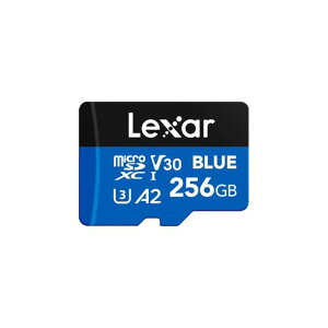 Lexar Blue microSDXC�J�[�h 256GB �ǂݏo���ő�160MB/s UHS-I U3 V30 A2 �t��HD�E4K����Ή� �X�}�[�g�t�H��/�^�u���b�g/�A�N�V�����J�����Ή�