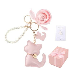 プリザーブドフラワーキーホルダーレディースキーホルダーアップグレードペンダントCatねこ母の日プレゼントホワイトデープレ枯れない花誕生日プレゼント女性人気かわいい母敬老の日…