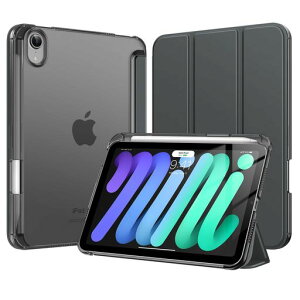 TiMOVOiPadmini7ケース(A17Pro)iPadmini第7/6世代ケース(8.3インチ、2024/2021)スリム三つ折り2WAYスタンドペン収納PencilPro/第2世代収納PC半透明バックPUレザー