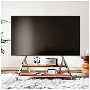 BeishiTenwaymili大型テレビスタンド木製50-100インチ対応壁寄せTVスタンドキャスター付きステンレス製テレビ台おしゃれ二重木材の収納棚板付きtvstandVESA800mm*600mmまで耐荷重100kg