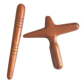 木製 ツボ押し棒 (十字型+棒)2種類セット タイ産 マッサージ棒セット フットマッサージ リフレクソロジー セルフマッサージ