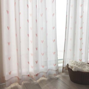 �y144�T�C�Y�z���Y�~���[���[�X�J�[�e��2���g�yHeart�n�[�g�z34076�s���N(��100cm��x��133cm��)�ՔM�f�MUV�J�b�g�ډB���k�����G�R���G