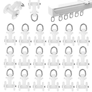 LIKENNYカーテンランナー20個入りプラスチック製軽量静音カーテンレール部品角型とC型対応