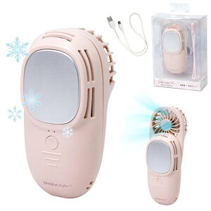 【2024年カラー】SPICEOFLIFE(スパイス)冷却と風で1台2役小型扇風機スライドクールファンコットンピンク冷却2段階風量3段階USB充電式ハンディファンTTST2430PK