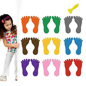 9ペアソーシャルディスタンスステッカーあしあとシール床用シール足跡足型子供の足跡の壁ステッカーのための学校保育園室の階段(style1)
