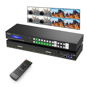 4KHDMI8入力8出力マトリックススイッチ8x8Webコントロール&3.5mm音声エクストラクタ付き、4K@30HzラックマウントHDMIマトリックススイッチャスプリッタ8イン8アウト、HDCPEDIDRS232IRリモート対応
