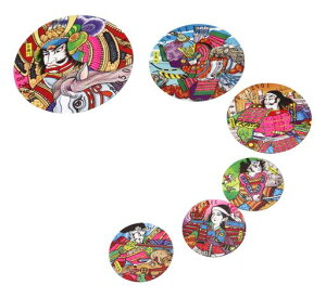 日本製昔ながらのおもちゃ丸めんこセット(6枚入り)x6セット(業務用)