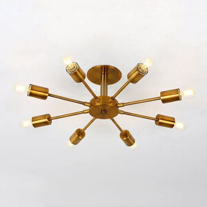 Herischenペンダントライト8灯北欧風アンティークレトロスタイル天井照明照明器具引掛け式工事不要リビングキッチン居間食卓LED対応6畳8畳E26の電球(別売り)(銅色8灯)