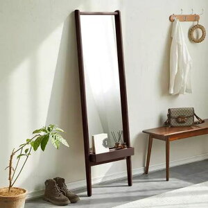 OSJ全身鏡鏡姿見スタンドミラーミラー立て掛け壁掛けかがみ大きいミラー163x50cm鏡高さ121x幅46cmレトロパイン材お洒落モダンお店美容室おしゃれ新生活天然木ホワイト