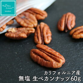 カリフォルニア産 生ペカンナッツ 無添加 無塩 60g/130g ご褒美 プレゼント プチギフト ピーカンナッツ 種類 豊富 ナッツ専門店 ブランド HappyNutsCompany 湘南鎌倉・横浜 保存食 非常食 美容食