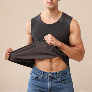 メンズタンクトップ インナーベスト 裏起毛 メンズ インナーシャツ タンクトップ 袖なし トップス Uネック 伸縮性 ノースリーブ ルームウェア 秋冬 スポーツウェア 男性用スリムフィット ノ