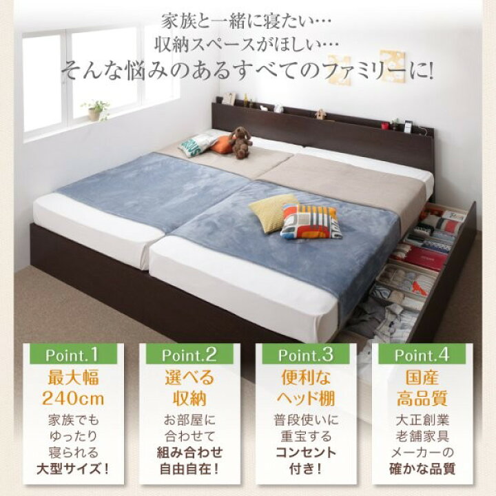 楽天市場】【P10倍：4/24 20:00 - 4/27 09:59】連結ベッド ワイド 