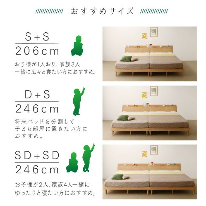 楽天市場】【P10倍：4/24 20:00 - 4/27 09:59】連結ベッド ワイド 