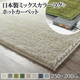 【ポイント10倍 5/23 20:00 - 5/27 01:59】 ホットカーペットカバー 3畳（250×200cm） ホットカーペット本体＆カバーセット ミックスカラー 洗える おしゃれ