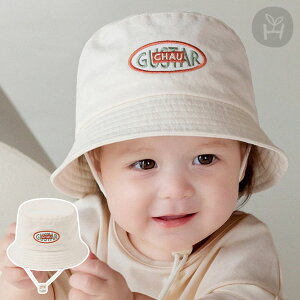 リーズ レタリング バケットハット 赤ちゃん ハット アイボリー 白 ホワイト スペイン語 ストッパー しっかり生地 ハット帽子 ベビー 刺しゅうポイント