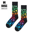 Happy Socks 公式 クルー丈 ソックス スタークラスター / ハッピーソックス ソックス 靴下 メンズ レディース ユニセックス ギフト プレゼント 柄 オシャレ クルーソックス 星 星柄