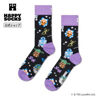 Happy Socks 公式 【STAR WARS?×Happy Socks】クルー丈 ソックス スターウォーズ パープル / ハッピーソ…