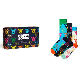 Happy Socks 公式 【GIFT BOX】【3足セット】クルー丈 ソックス ミックス ドッグ / ハッピーソックス ソックス 靴下 メンズ レディース ユニセックス ギフト プレゼント 柄 オシャレ