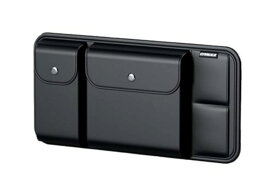 サンバイザーポケット 車用収納バッグ 多機能ポケット PUレザー サングラス カード 収納 車 サンバイザー 収納 携帯便利 小物収納 簡単取付 運転 通勤に便利