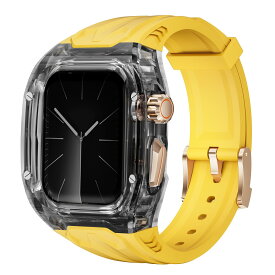 Apple Watch バンド ケース一体型 45mm 44mm 42mm 3in1 メタル TPU 保護ケース 耐衝撃 360度保護 高級感 メンズ レディース 通気性 長さ調節可能 腕時計ベルト アップルウォッチ カバー アクセサリー 9 8