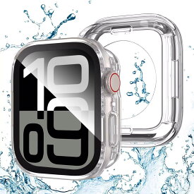 Apple Watch ケース 42mm 46mm 防水 2in1 一体型 カバー 画面保護 耐衝撃 クリア 透明 アップルウォッチ 保護ケース 腕時計アクセサリー 装着簡単 全面保護 薄型 軽量 傷防止 防塵 衝撃吸収 液晶保護