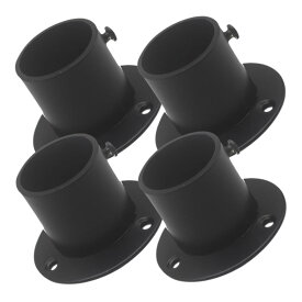クローゼットポール台座 4個セット ステンレス製 ロッドソケット シャワーカーテンロッドホルダー エンドサポート 物干し竿受け 固定金具 収納ラック補強パーツ 頑丈 耐久性 取り付け簡単