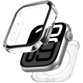 Apple Watch カバー 防水 ケース 46mm 45mm 44mm 42mm 41mm 40mm 一体型 360度保護 強化ガラス PC素材 耐衝撃 高透過率 高感度 装着簡単 防塵 傷防止 全面保護 画面保護 バンパーケース スマートウォッチア