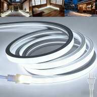 LEDテープライト 防水 100V 高輝度 シリコンチューブ リニア発光 ネオンライト 10cm切断可能 柔軟 360度…