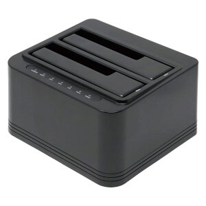 HDD SSD�X�^���h 2�x�C �N���[���Ή� SATA USB3.2 Gen1 2.5�C���` 3.5�C���` ���Ή� �O�t�� �h���C�u�P�[�X �ő�16TB×2�� 5Gbps �����f�[�^�]�� �u���b�N AC�A�_�v�^�t�� �p�\�R�� ���Ӌ@�� �f�[�^�ڍs