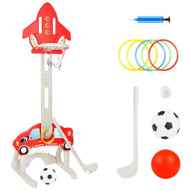 バスケットゴール 室内 屋外 子供用 4in1 高さ調節可能 56cm-121cm 幼児 キッズ ミニバスケットゴール 早期教育 知覚トレーニング ストレス解消 スポーツトイ おもちゃ プレゼント 誕生日 ギフ