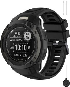 �X�}�[�g�E�H�b�`�o���h Garmin Instinct 2X �Ή� �V���R�� �x���g �X�|�[�c �����p �_�炩�� �h�� �ϋv�� �y�� �j�����p �����ȒP �^�� �A�E�g�h�A �r�W�l�X �J�W���A�� �u���b�N �O���[ �� �z��
